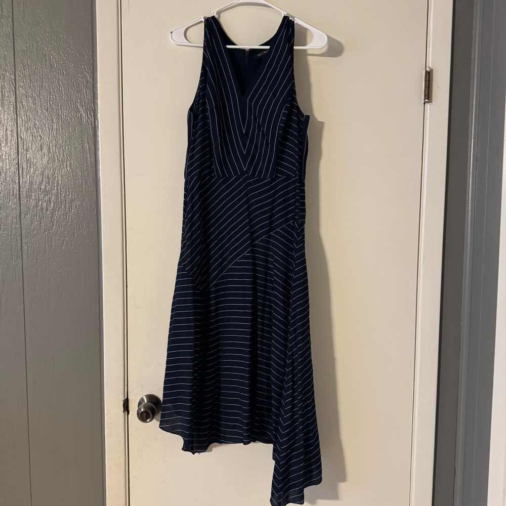Navy Striped Sleeveless Dress - White House Black Market